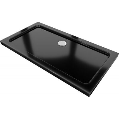 Mexen Flat brodzik prostokątny slim 130 x 70 cm, czarny, syfon chrom Mexen Flat brodzik prostokątny slim 130 x 70 cm, czarny, syfon chrom
