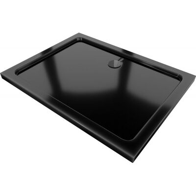 Mexen Flat brodzik prostokątny slim 80 x 70 cm, czarny, syfon czarny Mexen Flat brodzik prostokątny slim 80 x 70 cm, czarny, syfon czarny