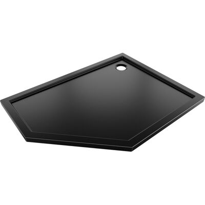Mexen Flow brodzik pięciokątny slim prawy 90 x 80 cm, czarny mat - 46P708090R Mexen Flow brodzik pięciokątny slim prawy 90 x 80 cm, czarny mat - 46P708090R