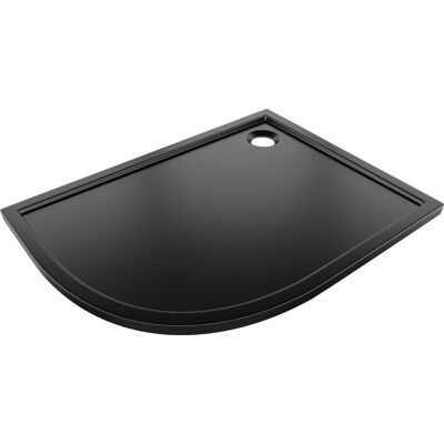 Mexen Flow brodzik półokrągły asymetryczny slim prawy 100 x 80 cm, czarny mat - 46Q708010R Mexen Flow brodzik półokrągły asymetryczny slim prawy 100 x 80 cm, czarny mat - 46Q708010R