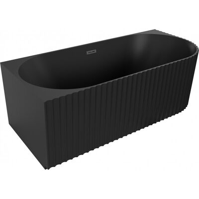 Mexen Gia wanna wolnostojąca narożna ryflowana lewa 150 x 75 cm, czarna mat, przelew czarny - 52701507571L-70 Mexen Gia wanna wolnostojąca narożna ryflowana lewa 150 x 75 cm, czarna mat, przelew czarny - 52701507571L-70