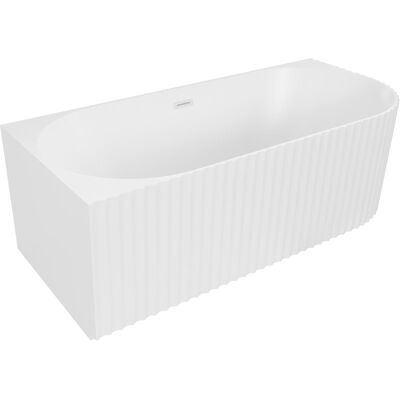 Mexen Gia wanna wolnostojąca narożna ryflowana lewa 170 x 80 cm, biała mat, przelew biały - 52701708001L-20 Mexen Gia wanna wolnostojąca narożna ryflowana lewa 170 x 80 cm, biała mat, przelew biały - 52701708001L-20
