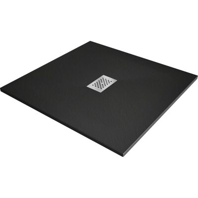 Mexen Hugo brodzik kwadratowy SMC 100 x 100 cm, czarny, maskownica inox - 42701010-X Mexen Hugo brodzik kwadratowy SMC 100 x 100 cm, czarny, maskownica inox - 42701010-X