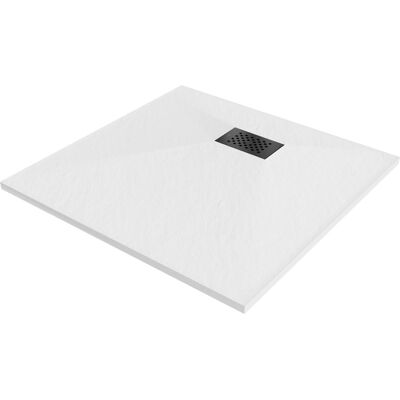 Mexen Hugo brodzik kwadratowy SMC 80 x 80 cm, biały, maskownica czarna - 42108080-B Mexen Hugo brodzik kwadratowy SMC 80 x 80 cm, biały, maskownica czarna - 42108080-B
