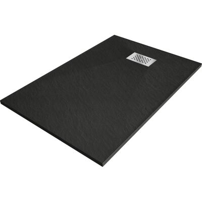 Mexen Hugo brodzik prostokątny SMC 100 x 70 cm, czarny, maskownica inox - 42707010-X Mexen Hugo brodzik prostokątny SMC 100 x 70 cm, czarny, maskownica inox - 42707010-X