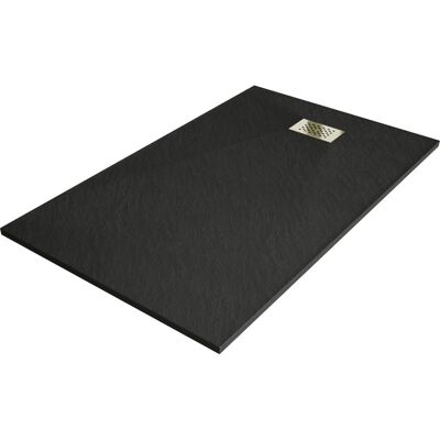 Mexen Hugo brodzik prostokątny SMC 140 x 90 cm, czarny, maskownica złota - 42709014-G Mexen Hugo brodzik prostokątny SMC 140 x 90 cm, czarny, maskownica złota - 42709014-G
