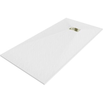 Mexen Hugo brodzik prostokątny SMC 170 x 90 cm, biały, maskownica złota - 42109017-G Mexen Hugo brodzik prostokątny SMC 170 x 90 cm, biały, maskownica złota - 42109017-G