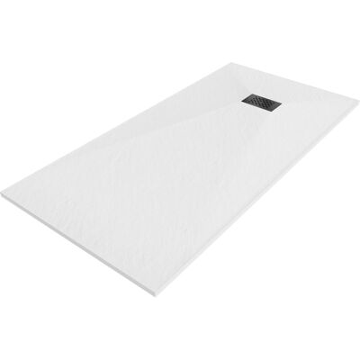 Mexen Hugo brodzik prostokątny SMC 180 x 90 cm, biały, maskownica czarna - 42109018-B Mexen Hugo brodzik prostokątny SMC 180 x 90 cm, biały, maskownica czarna - 42109018-B