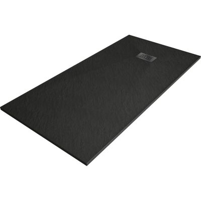 Mexen Hugo brodzik prostokątny SMC 180 x 90 cm, czarny, maskownica czarna - 42709018-B Mexen Hugo brodzik prostokątny SMC 180 x 90 cm, czarny, maskownica czarna - 42709018-B
