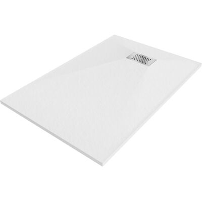Mexen Hugo brodzik prostokątny SMC 80 x 70 cm, biały, maskownica inox - 42107080-X Mexen Hugo brodzik prostokątny SMC 80 x 70 cm, biały, maskownica inox - 42107080-X