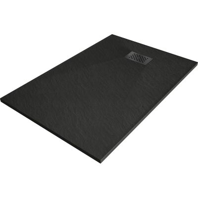Mexen Hugo brodzik prostokątny SMC 80 x 70 cm, czarny, maskownica czarna - 42707080-B Mexen Hugo brodzik prostokątny SMC 80 x 70 cm, czarny, maskownica czarna - 42707080-B