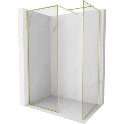 Mexen Kioto-F ścianka prysznicowa Walk-in z ramką 125 x 70 cm, transparent 8 mm, złota szczotkowana - 800-125-202-04-55-070 Mexen Kioto-F ścianka prysznicowa Walk-in z ramką 125 x 70 cm, transparent 8 mm, złota szczotkowana - 800-125-202-04-55-070