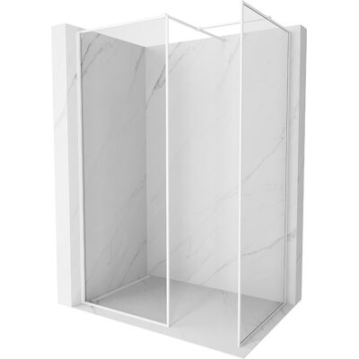 Mexen Kioto-F ścianka prysznicowa Walk-in z ramką 135 x 100 cm, transparent 8 mm, biała - 800-135-202-04-20-100 Mexen Kioto-F ścianka prysznicowa Walk-in z ramką 135 x 100 cm, transparent 8 mm, biała - 800-135-202-04-20-100