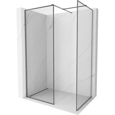 Mexen Kioto-F ścianka prysznicowa Walk-in z ramką 135 x 90 cm, transparent 8 mm, gun metal - 800-135-202-04-95-090 Mexen Kioto-F ścianka prysznicowa Walk-in z ramką 135 x 90 cm, transparent 8 mm, gun metal - 800-135-202-04-95-090