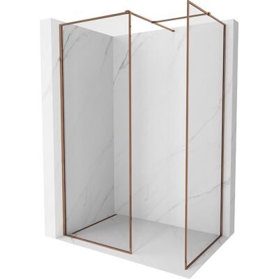 Mexen Kioto-F ścianka prysznicowa Walk-in z ramką 85 x 80 cm, transparent 8 mm, różowe złoto - 800-085-202-04-60-080 Mexen Kioto-F ścianka prysznicowa Walk-in z ramką 85 x 80 cm, transparent 8 mm, różowe złoto - 800-085-202-04-60-080