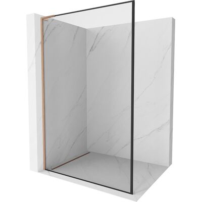Mexen Kioto L ścianka prysznicowa Walk-in 120 x 200 cm, czarna ramka, miedź szczotkowana - 800-120-103-65-70 Mexen Kioto L ścianka prysznicowa Walk-in 120 x 200 cm, czarna ramka, miedź szczotkowana - 800-120-103-65-70
