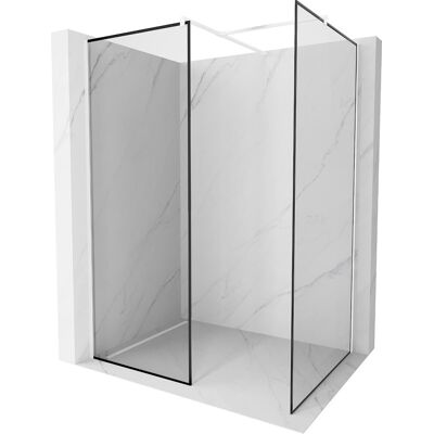 Mexen Kioto ścianka prysznicowa Walk-in 120 x 110 cm, czarna ramka, biała - 800-120-202-20-70-110 Mexen Kioto ścianka prysznicowa Walk-in 120 x 110 cm, czarna ramka, biała - 800-120-202-20-70-110