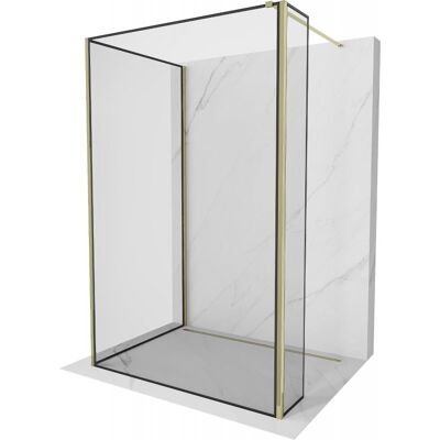 Mexen Kioto ścianka prysznicowa Walk-in 130 x 80 x 30 cm, czarna ramka, złota - 800-130-080-221-50-70-030 Mexen Kioto ścianka prysznicowa Walk-in 130 x 80 x 30 cm, czarna ramka, złota - 800-130-080-221-50-70-030