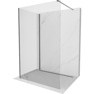 Mexen Kioto ścianka prysznicowa Walk-in 135 x 100 cm, transparent, gun metal - 800-135-212-95-00-100 Mexen Kioto ścianka prysznicowa Walk-in 135 x 100 cm, transparent, gun metal - 800-135-212-95-00-100