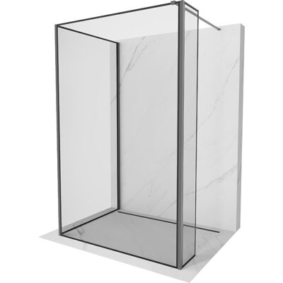 Mexen Kioto ścianka prysznicowa Walk-in 140 x 100 x 30 cm, czarna ramka, gun metal - 800-140-100-221-95-70-030 Mexen Kioto ścianka prysznicowa Walk-in 140 x 100 x 30 cm, czarna ramka, gun metal - 800-140-100-221-95-70-030