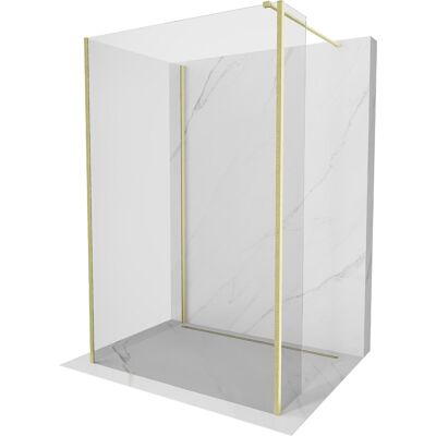 Mexen Kioto ścianka prysznicowa Walk-in 140 x 115 x 30 cm, transparent, złota szczotkowana - 800-140-115-221-55-00-030 Mexen Kioto ścianka prysznicowa Walk-in 140 x 115 x 30 cm, transparent, złota szczotkowana - 800-140-115-221-55-00-030
