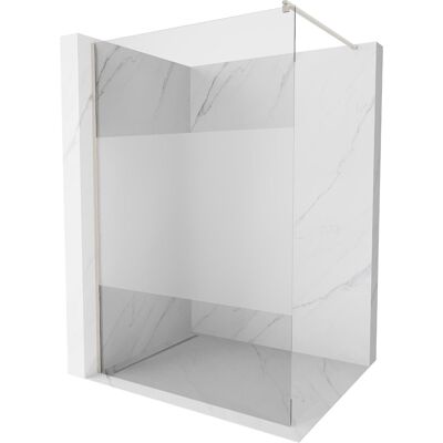 Mexen Kioto ścianka prysznicowa Walk-in 140 x 200 cm, transparent/szron 8 mm, nikiel szczotkowany - 800-140-101-97-35 Mexen Kioto ścianka prysznicowa Walk-in 140 x 200 cm, transparent/szron 8 mm, nikiel szczotkowany - 800-140-101-97-35