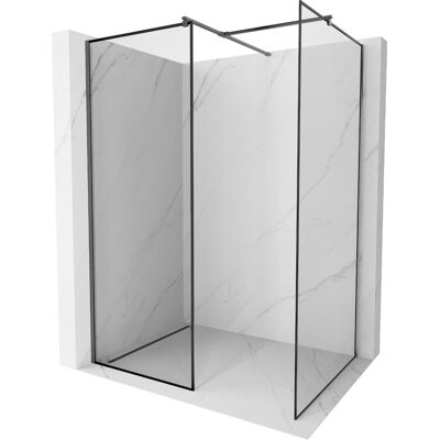 Mexen Kioto ścianka prysznicowa Walk-in 150 x 110 cm, czarna ramka, gun gray szczotkowany - 800-150-202-66-70-110 Mexen Kioto ścianka prysznicowa Walk-in 150 x 110 cm, czarna ramka, gun gray szczotkowany - 800-150-202-66-70-110