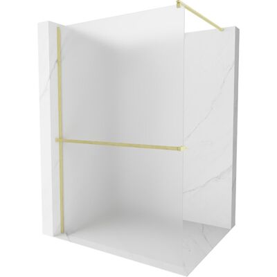 Mexen Kioto+ ścianka prysznicowa z półką Walk-in 70 x 200 cm, szron, złota szczotkowana - 800-070-121-55-30 Mexen Kioto+ ścianka prysznicowa z półką Walk-in 70 x 200 cm, szron, złota szczotkowana - 800-070-121-55-30