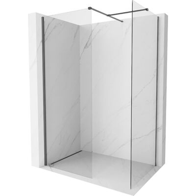 Mexen Kioto-X ścianka prysznicowa Walk-in 100 x 100 cm, transparent 10 mm, gun gray szczotkowany - 800-100-202-66-00-100-X Mexen Kioto-X ścianka prysznicowa Walk-in 100 x 100 cm, transparent 10 mm, gun gray szczotkowany - 800-100-202-66-00-100-X