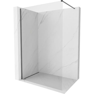 Mexen Kioto-X ścianka prysznicowa Walk-in 130 x 200 cm, transparent 10 mm, gun gray szczotkowany - 800-130-101-66-00-X Mexen Kioto-X ścianka prysznicowa Walk-in 130 x 200 cm, transparent 10 mm, gun gray szczotkowany - 800-130-101-66-00-X