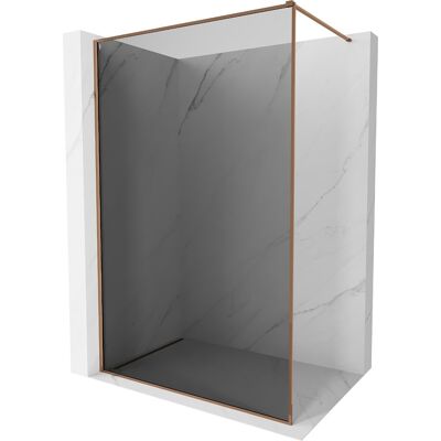 Mexen Kioto-XF ścianka prysznicowa Walk-in z ramką 50 x 202 cm, grafit 10 mm, różowe złoto - 800-050-104-60-40-X Mexen Kioto-XF ścianka prysznicowa Walk-in z ramką 50 x 202 cm, grafit 10 mm, różowe złoto - 800-050-104-60-40-X