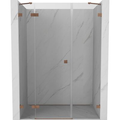 Mexen Lunar drzwi prysznicowe uchylne lewe 155 cm, transparent, miedź szczotkowana - 834S-155-050-65-00-L Mexen Lunar drzwi prysznicowe uchylne lewe 155 cm, transparent, miedź szczotkowana - 834S-155-050-65-00-L