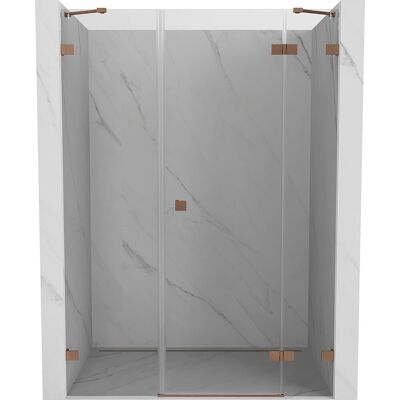 Mexen Lunar drzwi prysznicowe uchylne prawe 130 cm, transparent, miedź szczotkowana - 834S-130-050-65-00-P Mexen Lunar drzwi prysznicowe uchylne prawe 130 cm, transparent, miedź szczotkowana - 834S-130-050-65-00-P