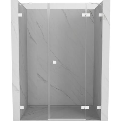 Mexen Lunar drzwi prysznicowe uchylne prawe 155 cm, transparent, białe - 834S-155-050-20-00-P Mexen Lunar drzwi prysznicowe uchylne prawe 155 cm, transparent, białe - 834S-155-050-20-00-P