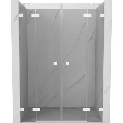 Mexen Lunar Duo drzwi prysznicowe uchylne 150 cm, transparent, białe - 834D-150-000-20-00 Mexen Lunar Duo drzwi prysznicowe uchylne 150 cm, transparent, białe - 834D-150-000-20-00