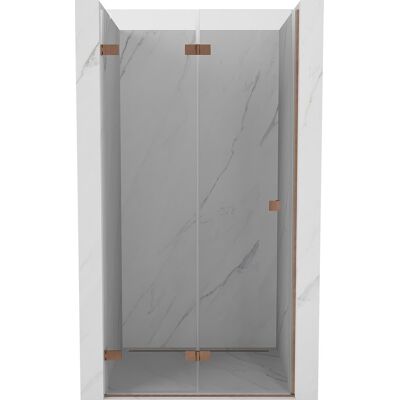 Mexen Lunar-F drzwi prysznicowe składane lewe 100 cm, transparent, miedź szczotkowana - 836-100-000-65-00-L Mexen Lunar-F drzwi prysznicowe składane lewe 100 cm, transparent, miedź szczotkowana - 836-100-000-65-00-L
