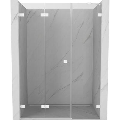 Mexen Lunar-F drzwi prysznicowe składane lewe 150 cm, transparent, białe - 836S-150-050-20-00-L Mexen Lunar-F drzwi prysznicowe składane lewe 150 cm, transparent, białe - 836S-150-050-20-00-L