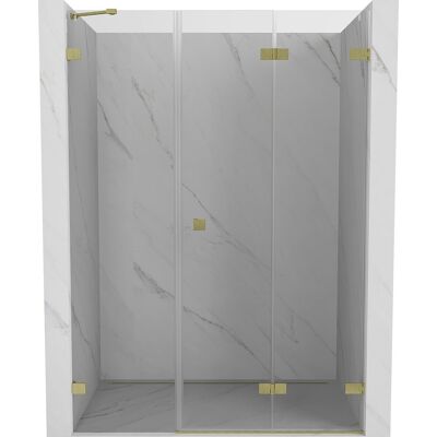 Mexen Lunar-F drzwi prysznicowe składane prawe 115 cm, transparent, złote szczotkowane - 836S-115-050-55-00-P Mexen Lunar-F drzwi prysznicowe składane prawe 115 cm, transparent, złote szczotkowane - 836S-115-050-55-00-P