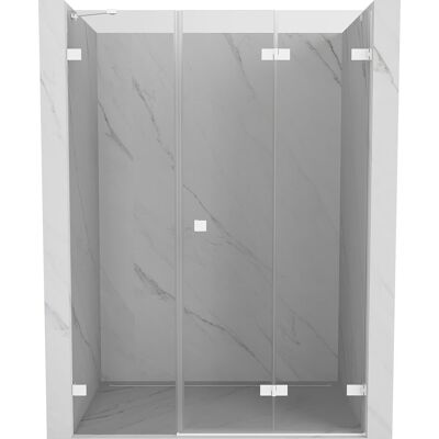 Mexen Lunar-F drzwi prysznicowe składane prawe 150 cm, transparent, białe - 836S-150-050-20-00-P Mexen Lunar-F drzwi prysznicowe składane prawe 150 cm, transparent, białe - 836S-150-050-20-00-P