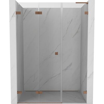 Mexen Lunar-F L drzwi prysznicowe składane lewe 110 cm, transparent, miedź szczotkowana - 836SL-110-050-65-00-L Mexen Lunar-F L drzwi prysznicowe składane lewe 110 cm, transparent, miedź szczotkowana - 836SL-110-050-65-00-L