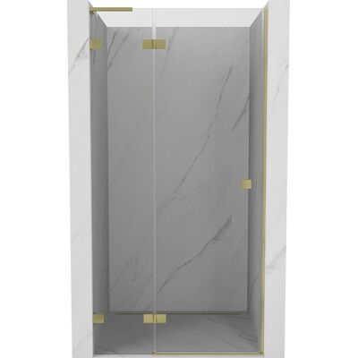 Mexen Lunar L drzwi prysznicowe uchylne lewe 115 cm, transparent, złote szczotkowane - 834L-115-000-55-00-L Mexen Lunar L drzwi prysznicowe uchylne lewe 115 cm, transparent, złote szczotkowane - 834L-115-000-55-00-L