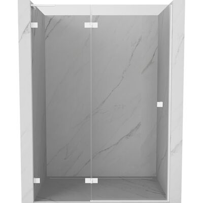 Mexen Lunar L drzwi prysznicowe uchylne lewe 140 cm, transparent, białe - 834L-140-000-20-00-L Mexen Lunar L drzwi prysznicowe uchylne lewe 140 cm, transparent, białe - 834L-140-000-20-00-L