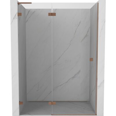 Mexen Lunar L drzwi prysznicowe uchylne lewe 140 cm, transparent, miedź szczotkowana - 834L-140-000-65-00-L Mexen Lunar L drzwi prysznicowe uchylne lewe 140 cm, transparent, miedź szczotkowana - 834L-140-000-65-00-L