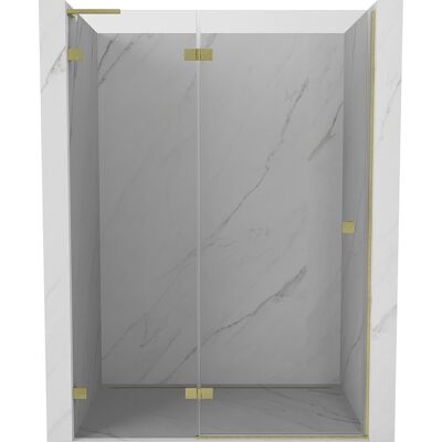 Mexen Lunar L drzwi prysznicowe uchylne lewe 140 cm, transparent, złote szczotkowane - 834L-140-000-55-00-L Mexen Lunar L drzwi prysznicowe uchylne lewe 140 cm, transparent, złote szczotkowane - 834L-140-000-55-00-L