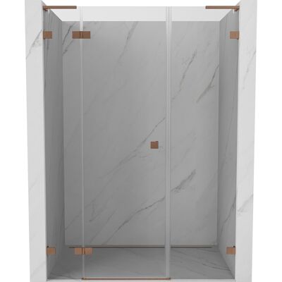 Mexen Lunar L drzwi prysznicowe uchylne lewe 155 cm, transparent, miedź szczotkowana - 834SL-155-050-65-00-L Mexen Lunar L drzwi prysznicowe uchylne lewe 155 cm, transparent, miedź szczotkowana - 834SL-155-050-65-00-L