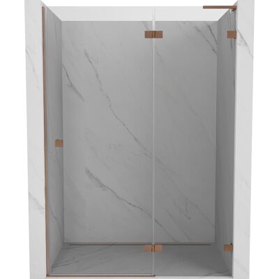 Mexen Lunar L drzwi prysznicowe uchylne prawe 140 cm, transparent, miedź szczotkowana - 834L-140-000-65-00-P Mexen Lunar L drzwi prysznicowe uchylne prawe 140 cm, transparent, miedź szczotkowana - 834L-140-000-65-00-P