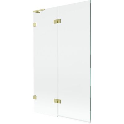 Mexen Lunar L parawan nawannowy 2-skrzydłowy lewy 110 x 150 cm, transparent, złoty szczotkowany - 897L-110-100-55-00-L Mexen Lunar L parawan nawannowy 2-skrzydłowy lewy 110 x 150 cm, transparent, złoty szczotkowany - 897L-110-100-55-00-L