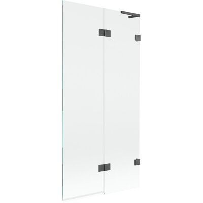 Mexen Lunar L parawan nawannowy 2-skrzydłowy prawy 90 x 150 cm, transparent, gun gray szczotkowany - 897L-090-100-66-00-P Mexen Lunar L parawan nawannowy 2-skrzydłowy prawy 90 x 150 cm, transparent, gun gray szczotkowany - 897L-090-100-66-00-P