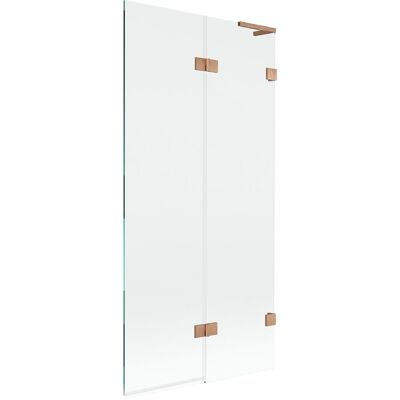 Mexen Lunar L parawan nawannowy 2-skrzydłowy prawy 90 x 150 cm, transparent, miedź szczotkowana - 897L-090-100-65-00-P Mexen Lunar L parawan nawannowy 2-skrzydłowy prawy 90 x 150 cm, transparent, miedź szczotkowana - 897L-090-100-65-00-P