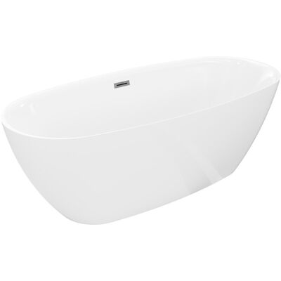 Mexen Luvo Slim wanna wolnostojąca 170 x 75 cm, biała, przelew miedź szczotkowana - 52801707500-65 Mexen Luvo Slim wanna wolnostojąca 170 x 75 cm, biała, przelew miedź szczotkowana - 52801707500-65